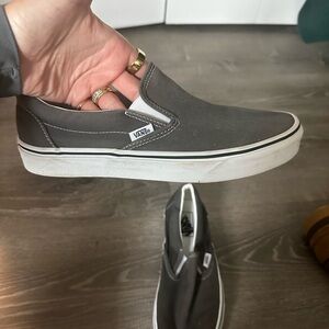 Vans Gray Slip-On Loafers with Classic Design